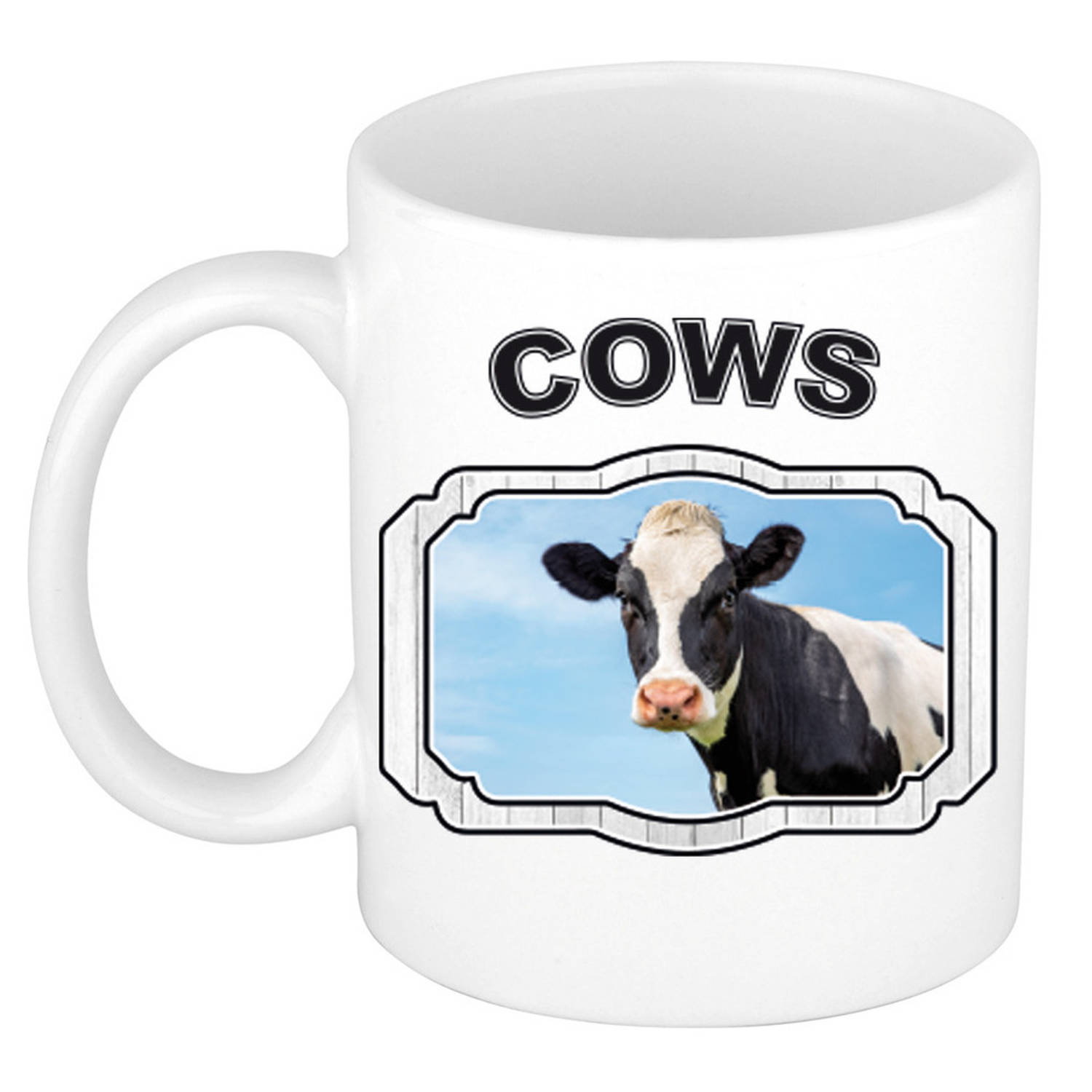 Dieren liefhebber koe mok 300 ml - koeien beker - feest mokken