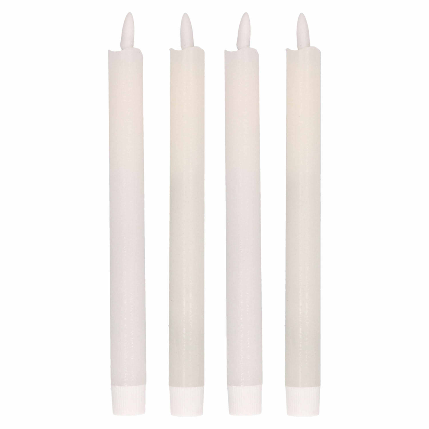 mug Tandheelkundig Tienerjaren 4x Witte Led kaarsen/dinerkaarsen 25,5 cm - LED kaarsen | Blokker