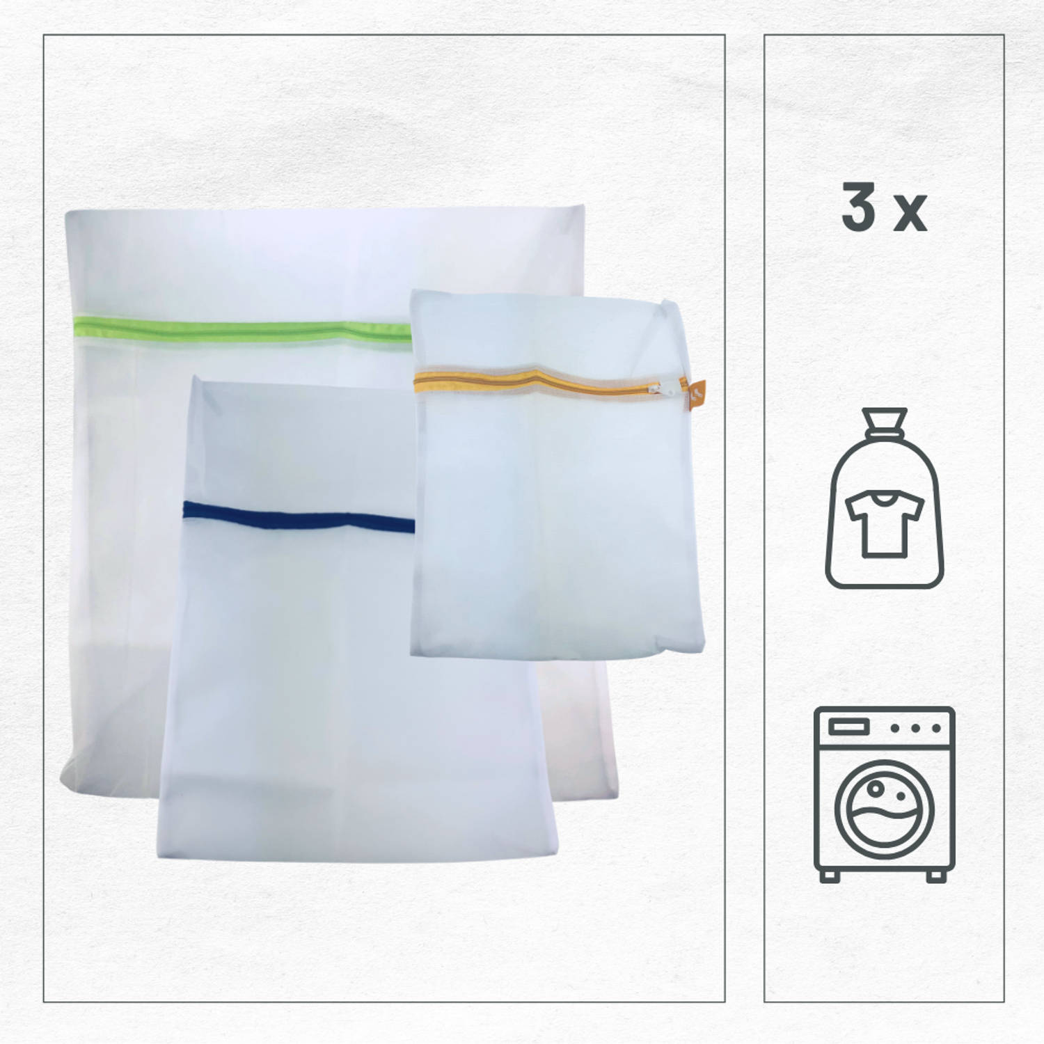 Orange85 Waszak voor Wasgoed - Set van 3 Lingerie - Wasnet - Wastas - Laundry bag | Blokker