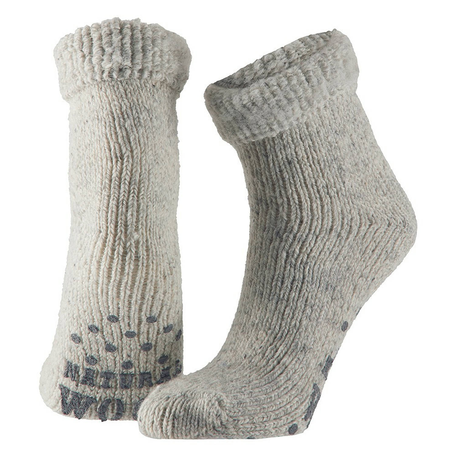 heelal Picasso Hoeveelheid geld Wollen huis sokken anti-slip voor kinderen grijs maat 23-26 - Huissokken  kinderen | Blokker