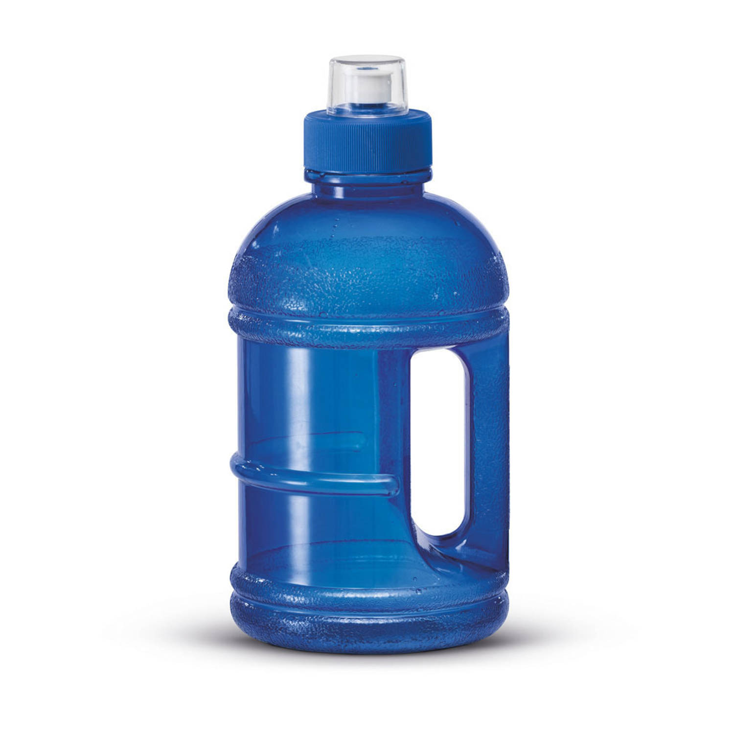1x Blauwe Kunststof Bidon-drinkfles-waterfles 1250 Ml Sport Bidon Waterflessen Push-pull Dop