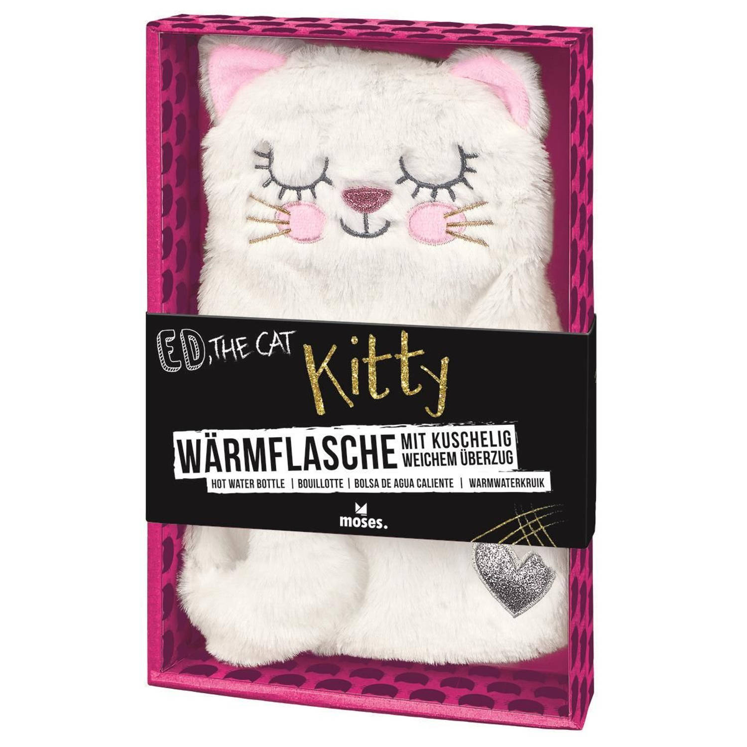 kruikenzak Kitty 36 19 cm wit/roze | Blokker
