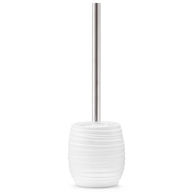 Wc-borstel met witte houder van polyresin 37,5 cm - Toiletborstels