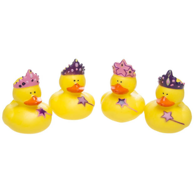 4x Badeendjes prinsessen badspeelgoed 5 cm - Badeendjes