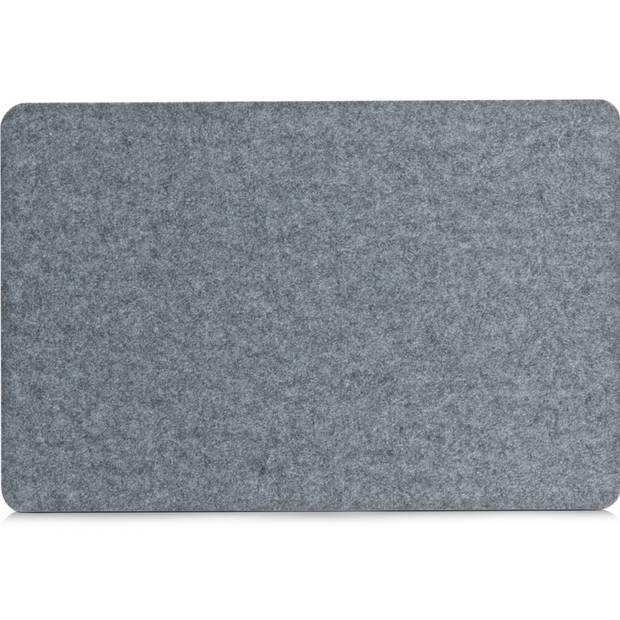 1x Rechthoekige onderleggers/placemats voor borden grijs 45 x 30 cm - Placemats