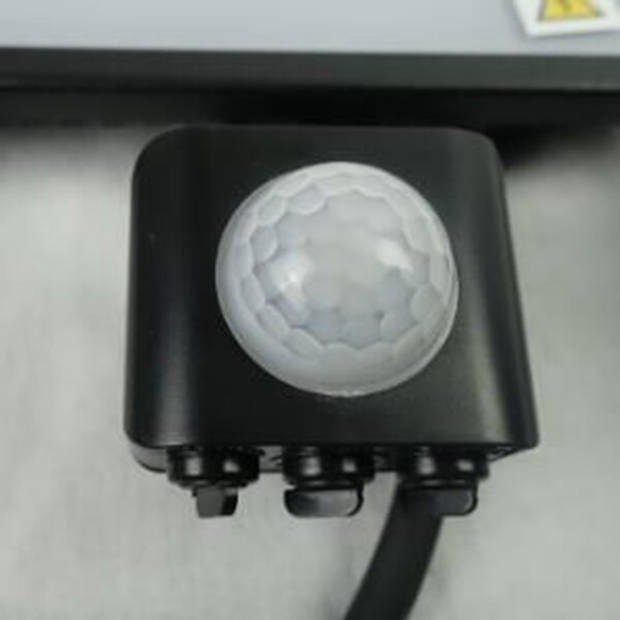 LED Bouwlamp 30 Watt met Sensor - LED Schijnwerper - Viron Dana - Warm Wit 3000K - Mat Zwart - Aluminium - SAMSUNG LEDs