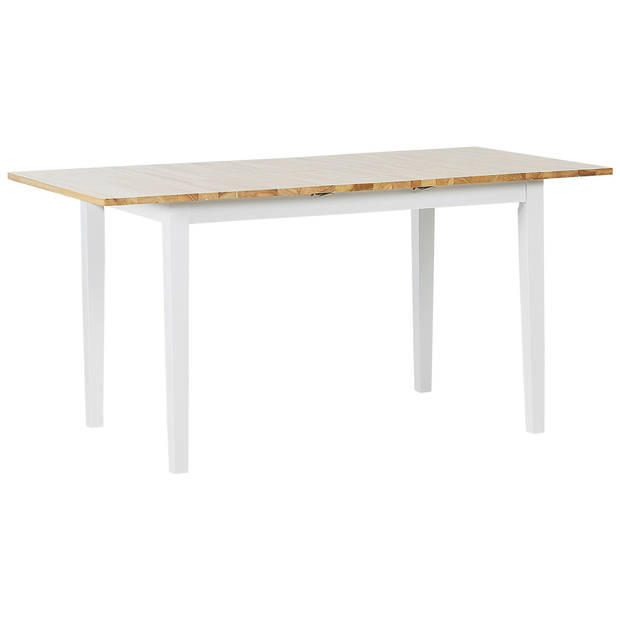 Beliani HOUSTON - Eettafel-Lichte houtkleur-Rubberhout