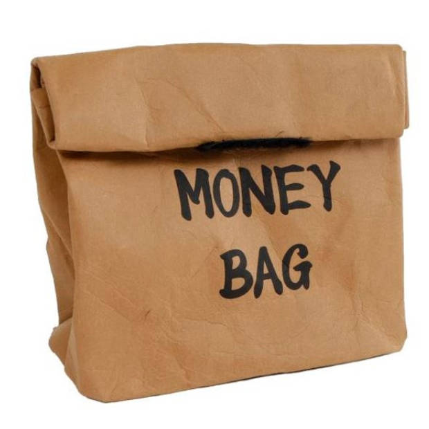 Gifts Amsterdam spaarzak Money Bag 12 x 17 cm wasbaar papier bruin