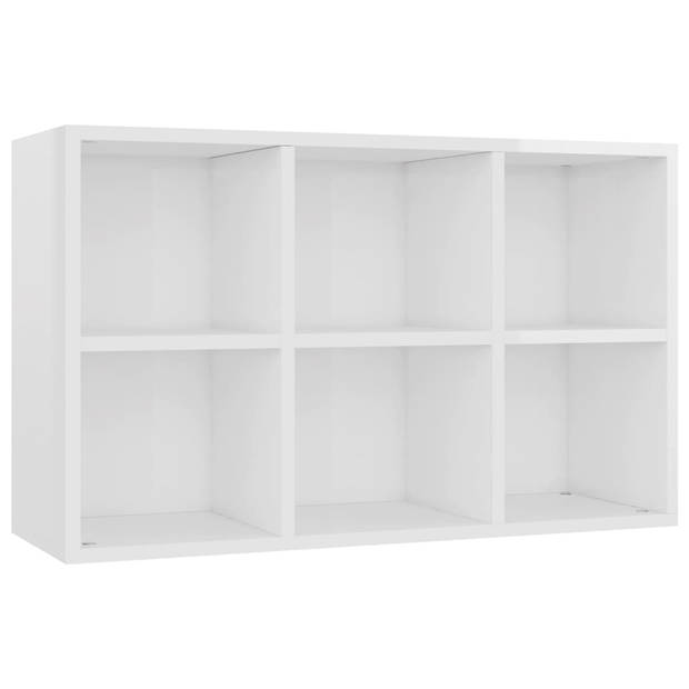 The Living Store Boekenkast - 66 x 30 x 97.8 cm - Hoogglans wit - 6 vakken