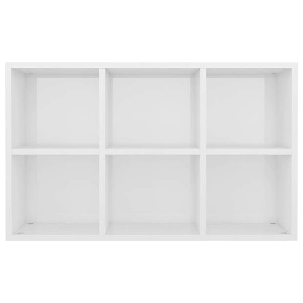 The Living Store Boekenkast - 66 x 30 x 97.8 cm - Hoogglans wit - 6 vakken