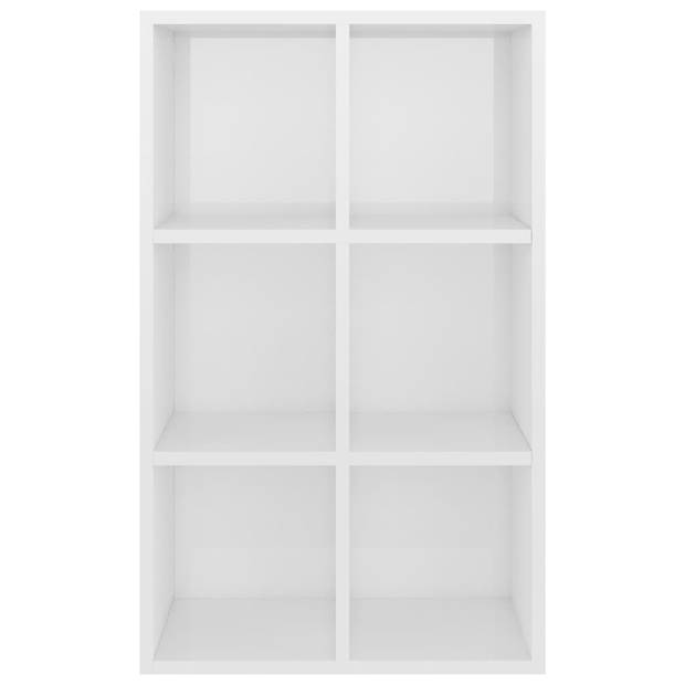 The Living Store Boekenkast - 66 x 30 x 97.8 cm - Hoogglans wit - 6 vakken