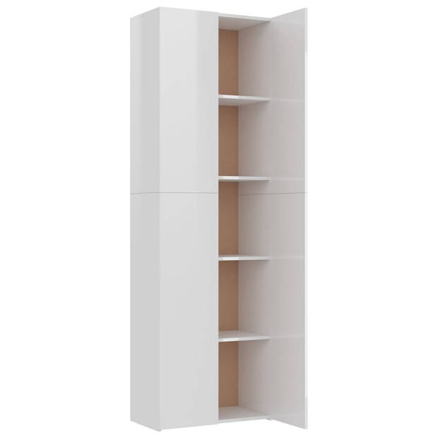The Living Store Opbergkast - 60 x 32 x 190 cm - Hoogglans Wit