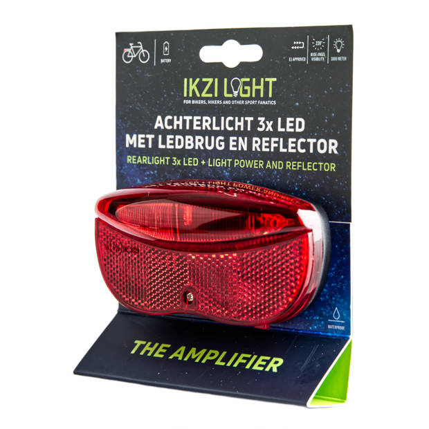 Ikzi Light achterlicht led batterij 5 lumen 11,5 cm zwart/rood
