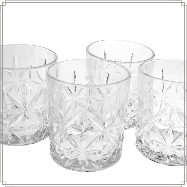 OTIX Whiskey Glazen - Set van 4 - Kristal - Stijlvol - 230 ml - Dik glas - Stevig - Sierlijk - Transparant