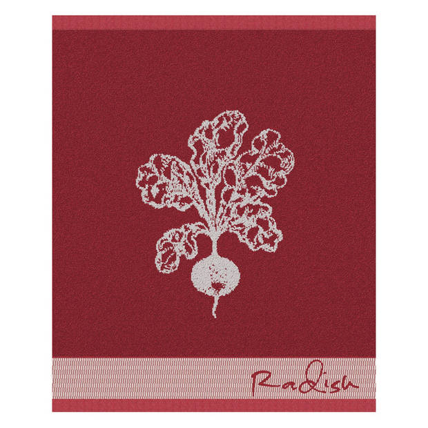 DDDDD Keukendoek Radish 50x55cm - red - set van 6