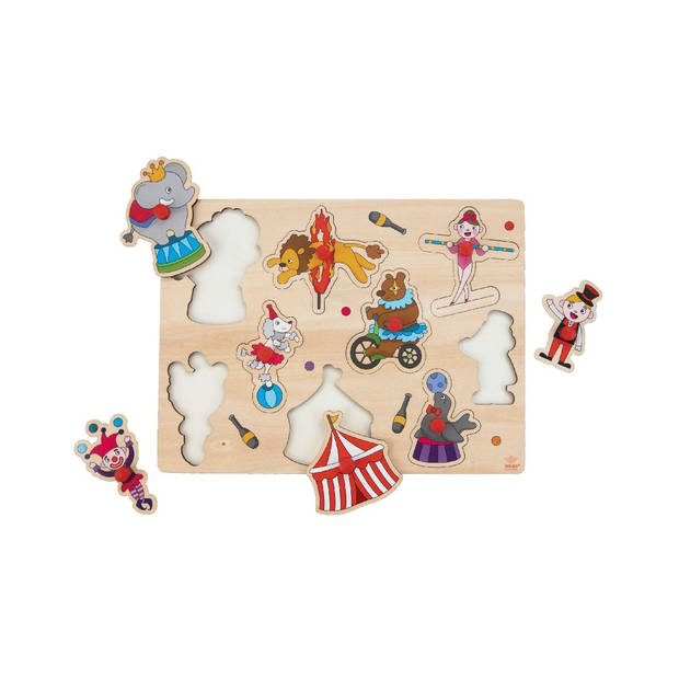 Speelgoed houten noppenpuzzel circus thema 30 x 22 cm - Legpuzzels