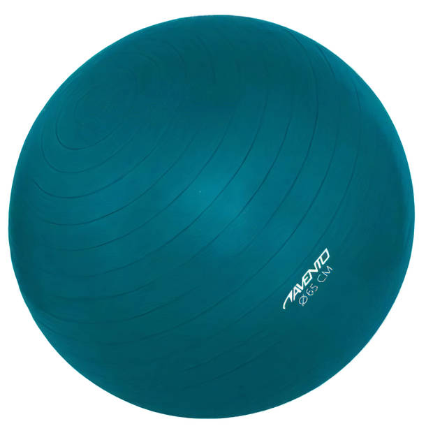 Avento fitnessbal 65 cm PVC blauw 2-delig