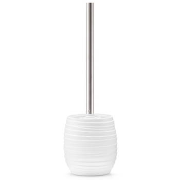 Wc-borstel met witte houder van polyresin 37,5 cm - Toiletborstels