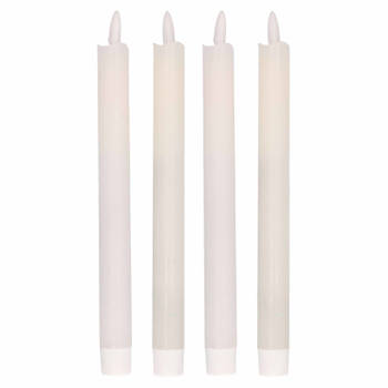4x Kerstdiner/diner kaarsen wit Led 25,5 cm - LED kaarsen
