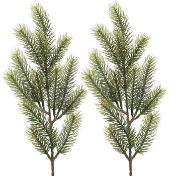 8x Kerstversiering dennentakken/dennentakjes groen 52 cm - Decoratieve tak kerst