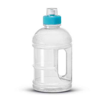1x Transparante kunststof bidon/drinkfles/waterfles 1250 ml - Bidons