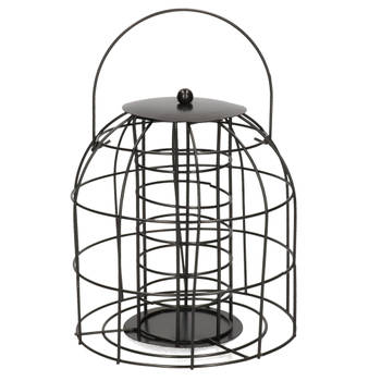 1x Vogel voederkooi 18 cm geschikt voor mezenbollen voor kleine vogels in de tuin - Vogelvoederhuisjes