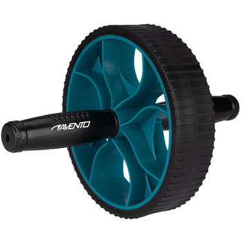 Avento fitnesswiel Power Ab-Roller 17 cm zwart/blauw