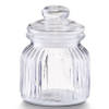 Zeller Voorraadpot - glas - 600ml - relief - 11x14,5 cm - rond - bewaarpot - Voorraadpot