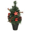 Compleet versierde miniboompjes rood 30 cm - Kunstkerstboom