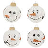 12x Glazen witte glitter kerstballen met sneeuwpop 7 cm - Kerstbal