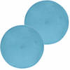 4x Ronde onderleggers/placemats voor borden turquoise 38 cm - Placemats
