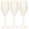 Set van 6x stuks champagneglazen/prosecco flutes wit 150 ml van onbreekbaar kunststof - Champagneglazen