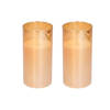 Stompkaars met led-licht in gouden glas 15 cm 2 stuks - LED kaarsen