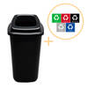 Plafor Prullenbak 45L zwart, gemakkelijk afval recyclen