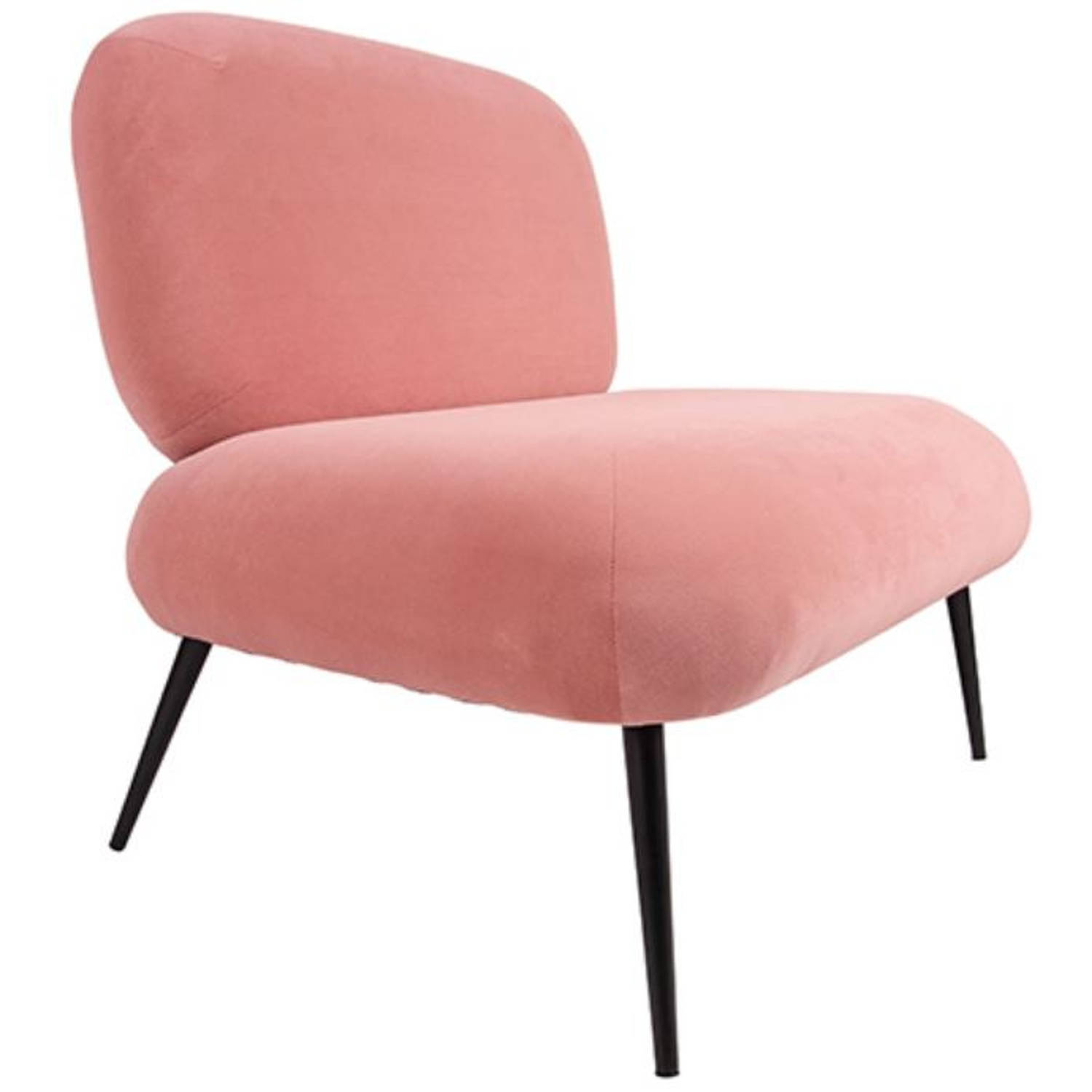 knoop zege Expliciet Leitmotiv fauteuil Puffed 81 x 68 cm fluweel roze | Blokker