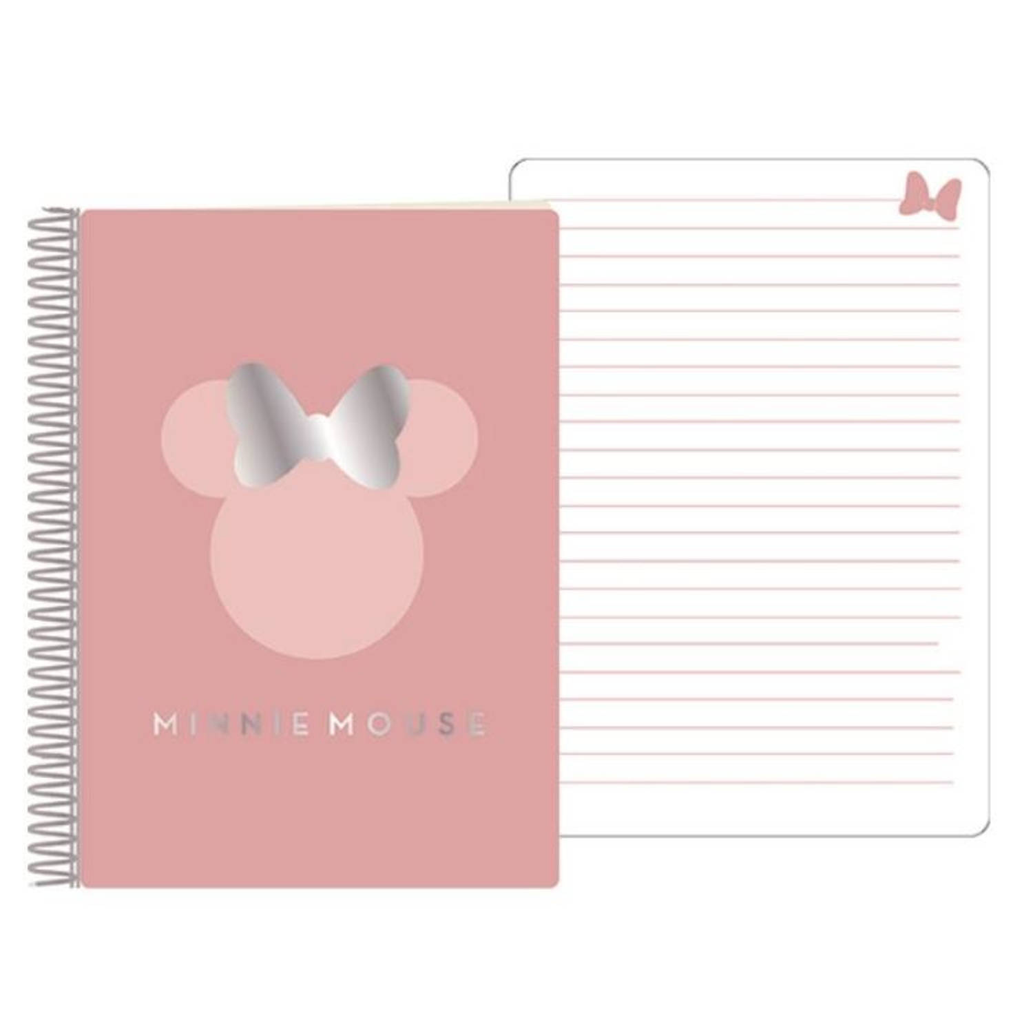 W&o Notitieboek A5 Minnie Mouse 14,5 X 21 Cm Papier Roze/zilver