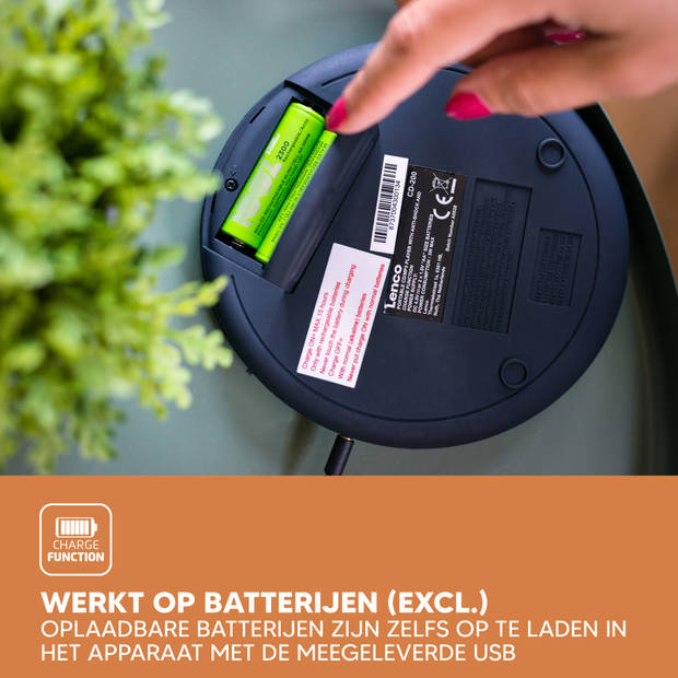 Portable CD-speler met anti-shock Lenco Zwart