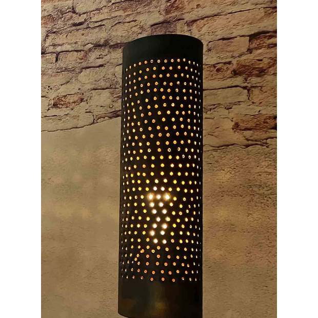 Freelight Vloerlamp Forato H 175 cm bruin zwart