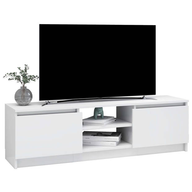 vidaXL Tv-meubel 120x30x35,5 cm bewerkt hout hoogglans wit