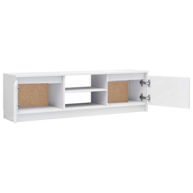 vidaXL Tv-meubel 120x30x35,5 cm bewerkt hout hoogglans wit