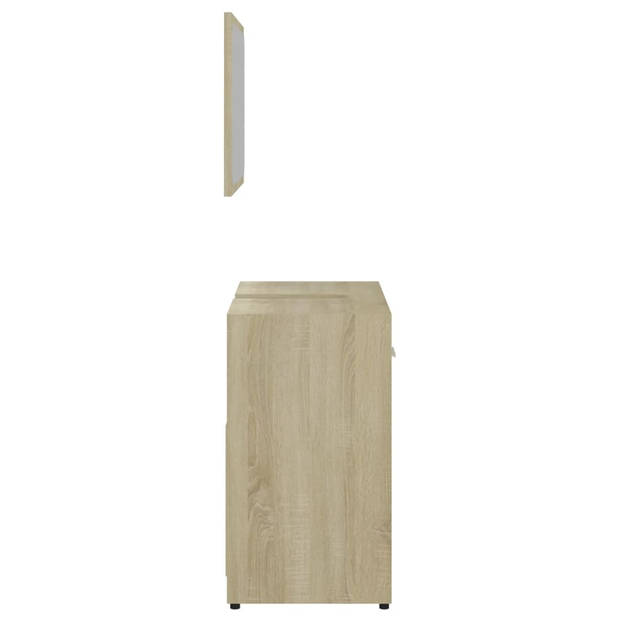 The Living Store Badkamermeubelset - Sonoma Eiken - Spiegel- 60 x 37 cm - Kast- 60 x 33 x 61 cm