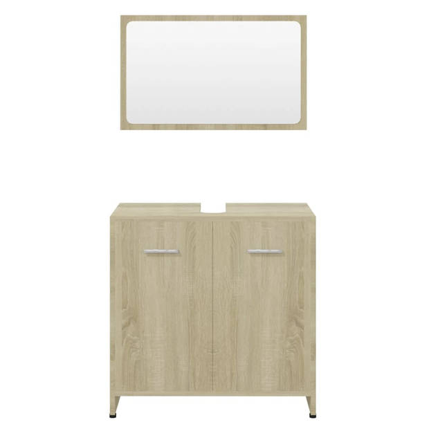 The Living Store Badkamermeubelset - Sonoma Eiken - Spiegel- 60 x 37 cm - Kast- 60 x 33 x 61 cm