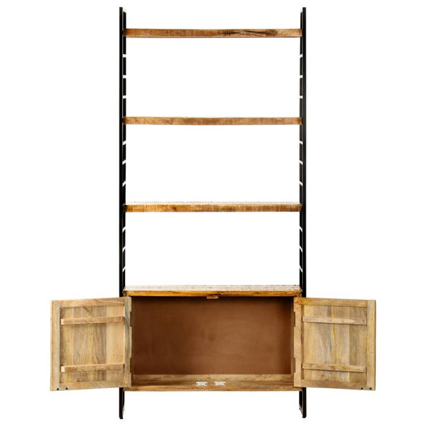 The Living Store 4-laags Houten Boekenkast - 80x30x180 cm - Industriële Stijl - Acaciahout