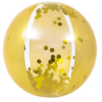 Jilong strandbal glitter opblaasbaar 50 cm goud