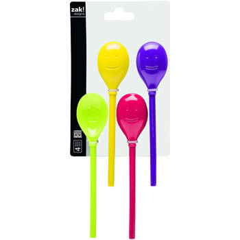 Zak!Designs - Outdoor Happy Spoon Mini 20 cm Set van 4 Stuks - Melamine - Multicolor