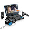 Portable 9" DVD-speler met USB-hoofdtelefoon en ophangbeugel Lenco Zwart-Blauw