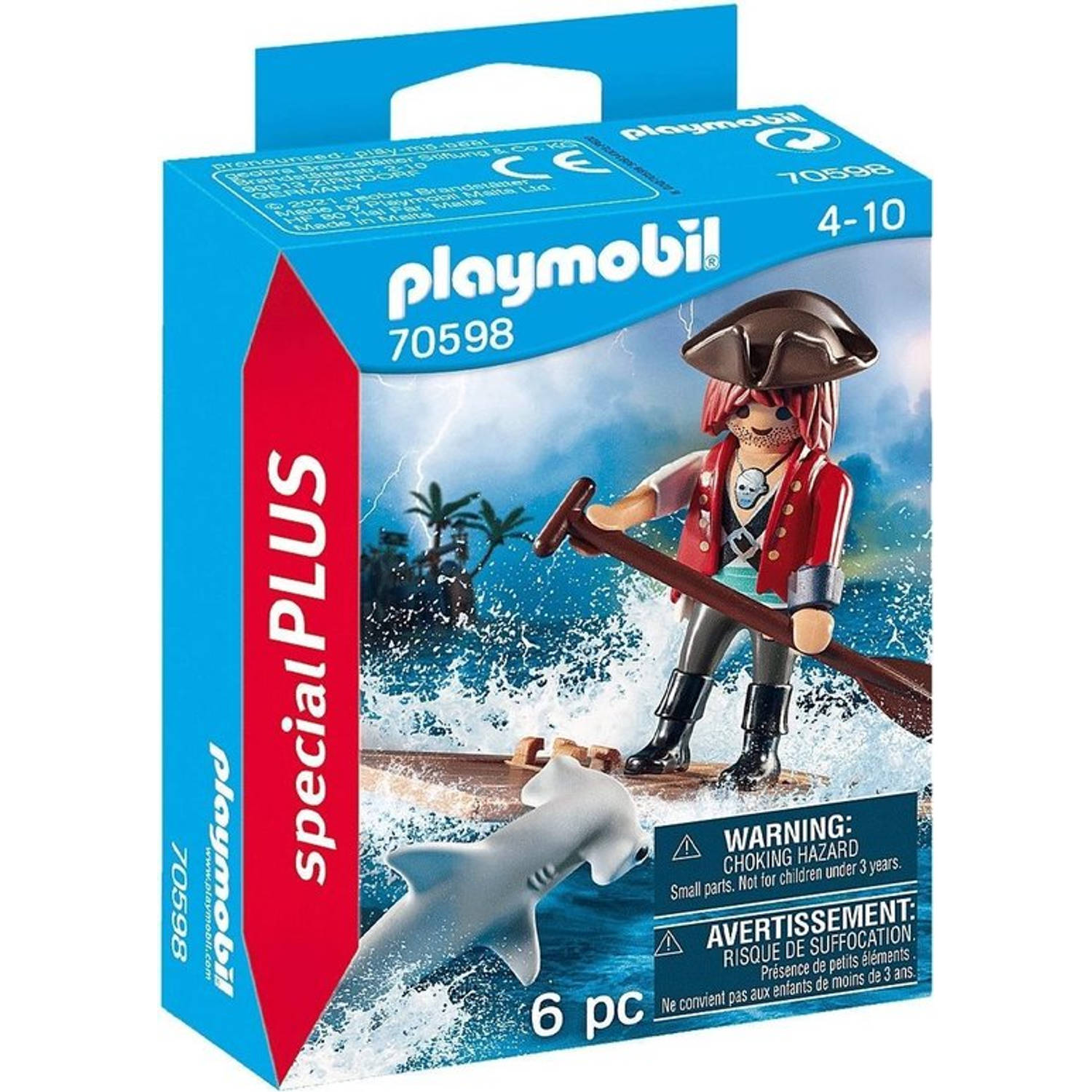 Playmobil Special plus 70598 piraat met vlot en hamerhaai