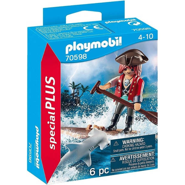 Playmobil Piraat met vlot en hamerhaai 70598