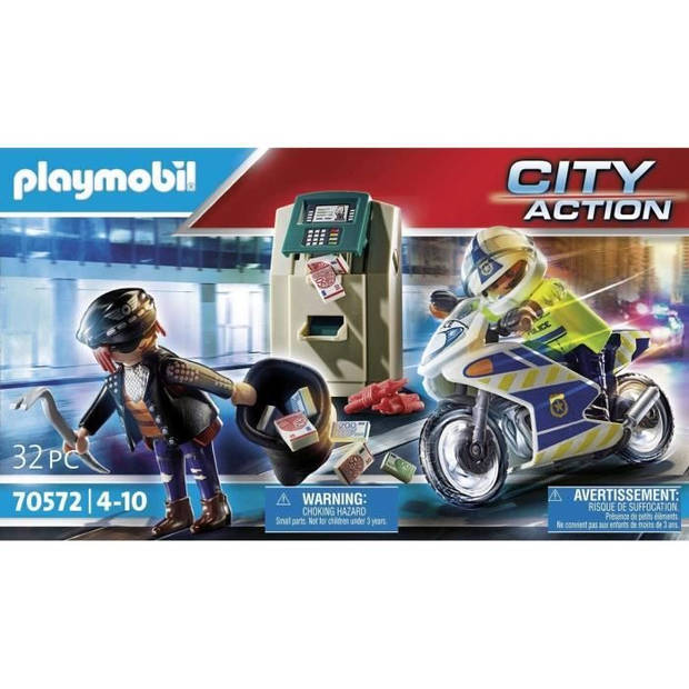 Playmobil Politiemotor: achtervolging van de geldrover 70572