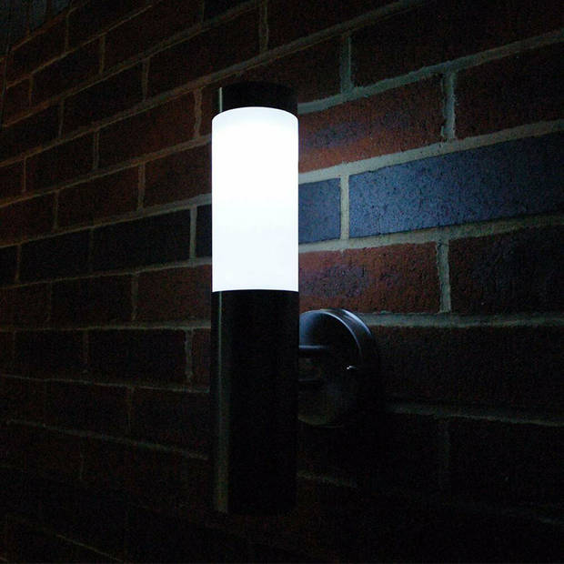 LED Tuinverlichting - Buitenlamp - Laurea 2 - Wand - RVS - E27 - Rond